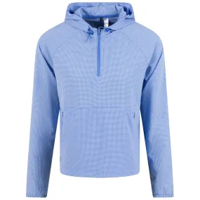 Womens Searsucker Quarter Zip Hoodie Blue Fusion - SS23