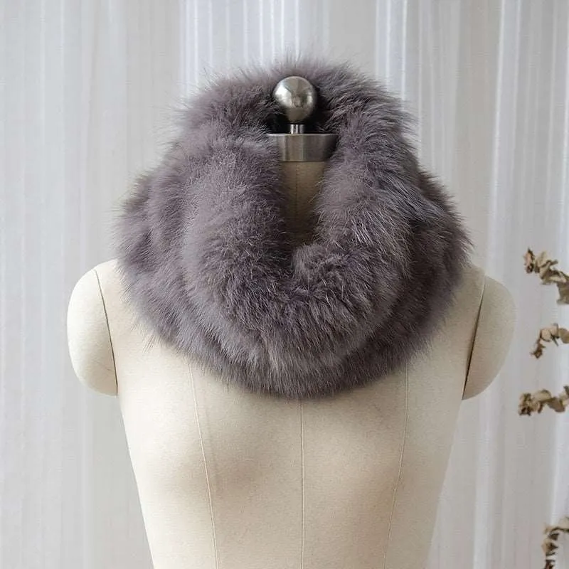 Women's Silver Fox Fur Tube Scarf