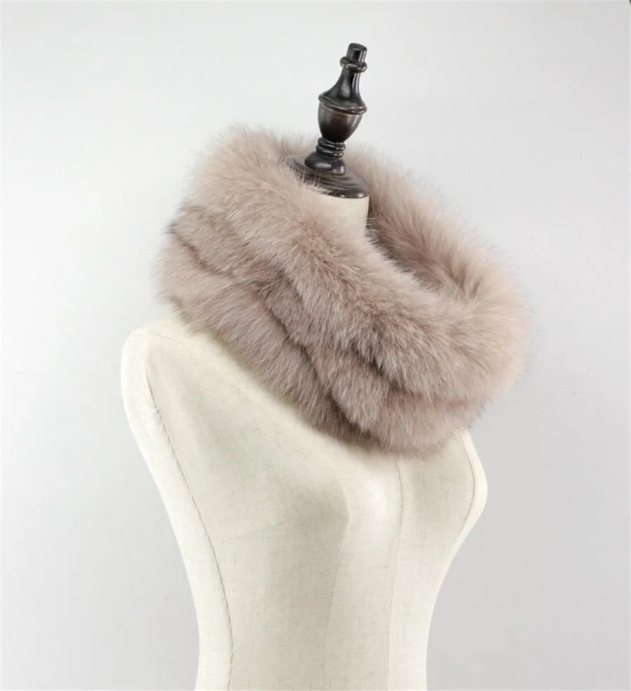 Women's Silver Fox Fur Tube Scarf