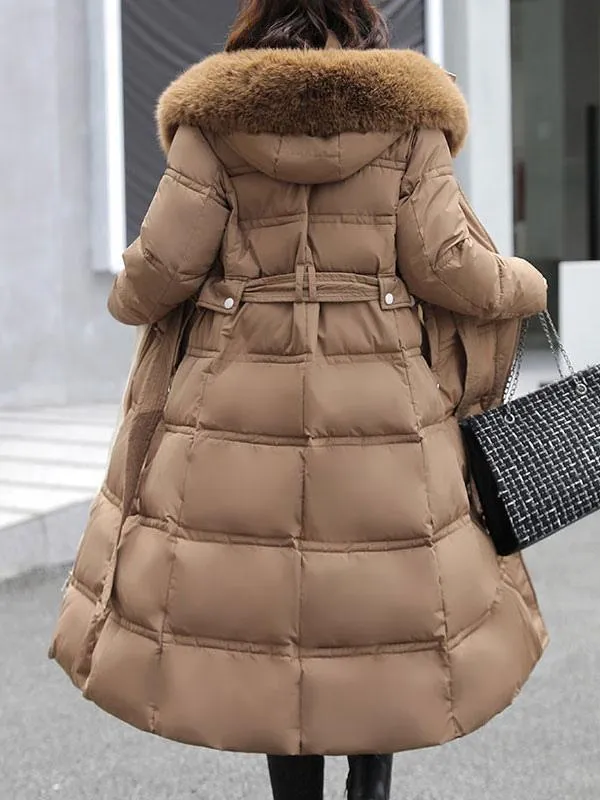 Women's Stand Collar Faux Fur Puffer Coat