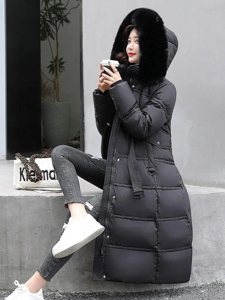 Women's Stand Collar Faux Fur Puffer Coat