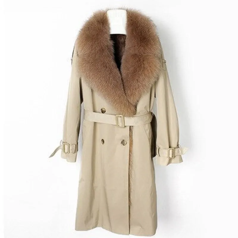 Women's Winter Casual Warm Slim Long Parka With Fox Fur