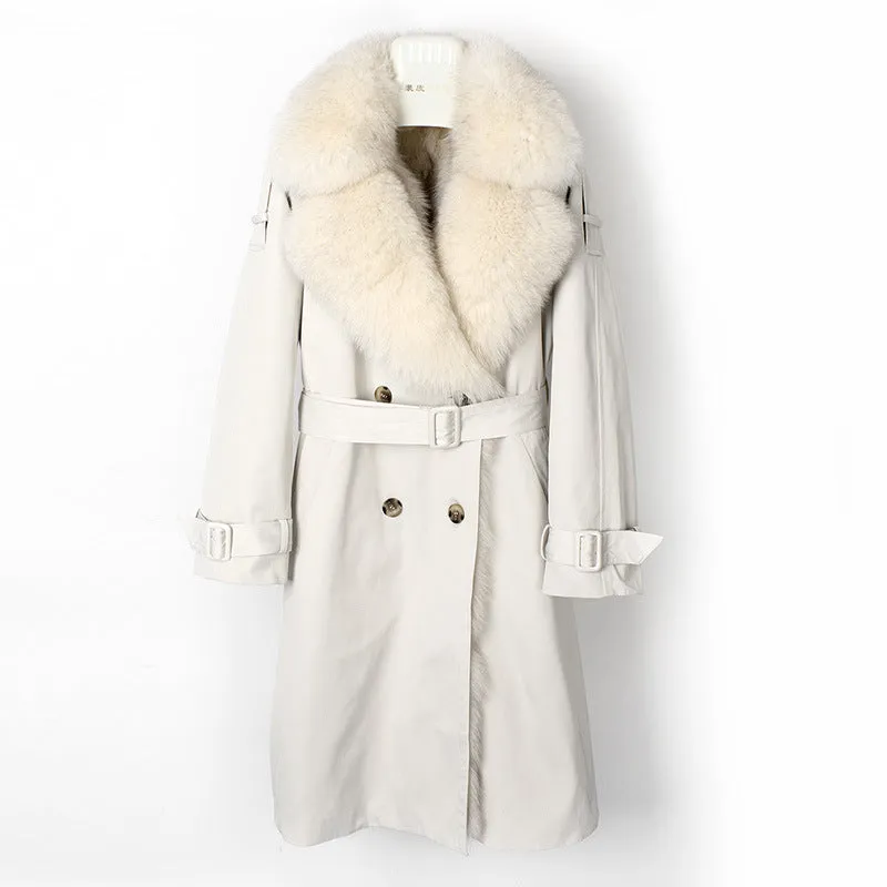 Women's Winter Casual Warm Slim Long Parka With Fox Fur