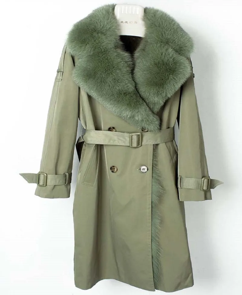 Women's Winter Casual Warm Slim Long Parka With Fox Fur