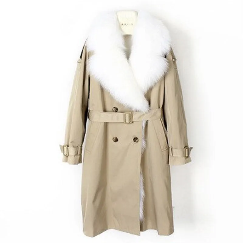 Women's Winter Casual Warm Slim Long Parka With Fox Fur