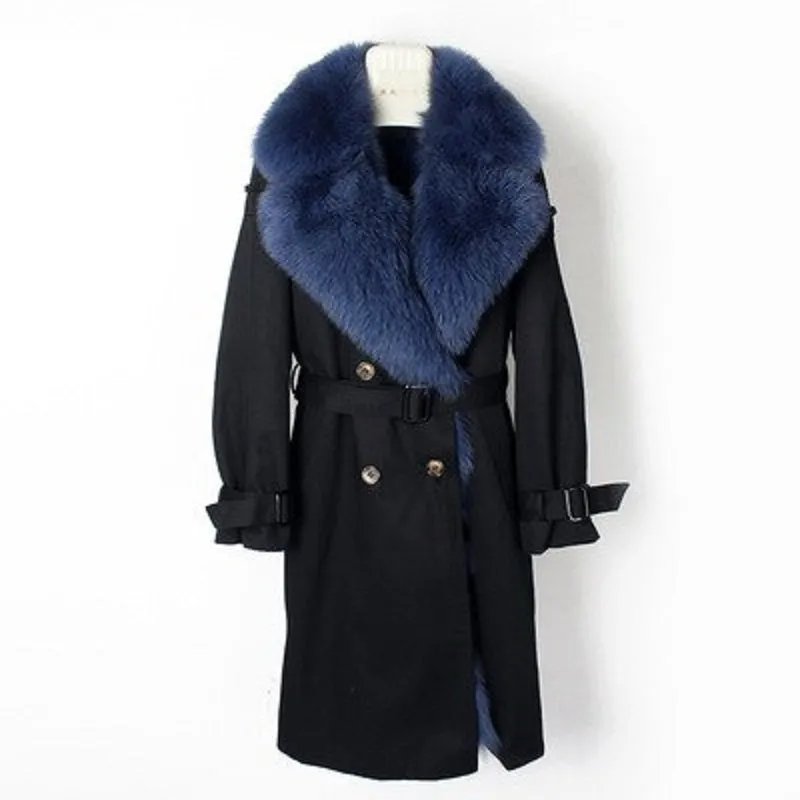 Women's Winter Casual Warm Slim Long Parka With Fox Fur