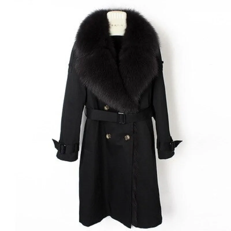 Women's Winter Casual Warm Slim Long Parka With Fox Fur