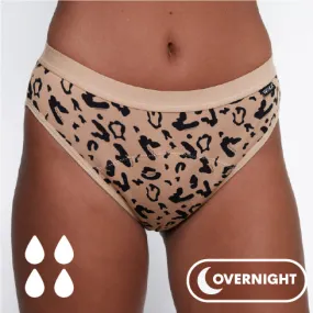 WUKA Leopard Print Bikini Period Pants - Heavy Overnight Flow