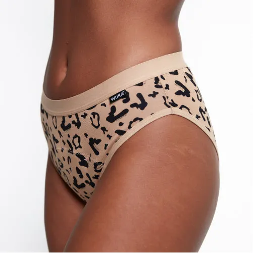 WUKA Leopard Print Bikini Period Pants - Heavy Overnight Flow