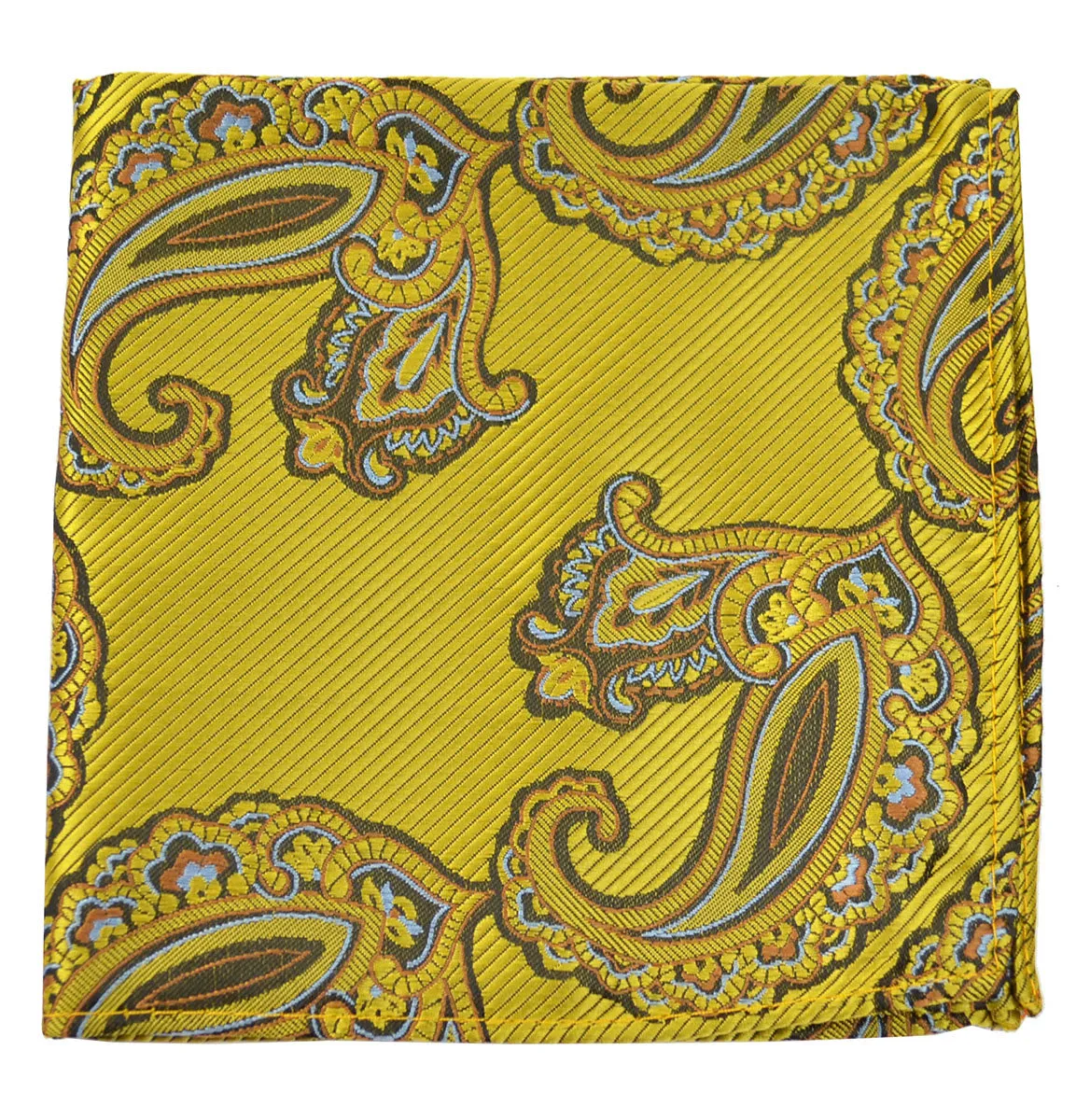 Yellow Gold Paisley Tie and Pocket Square